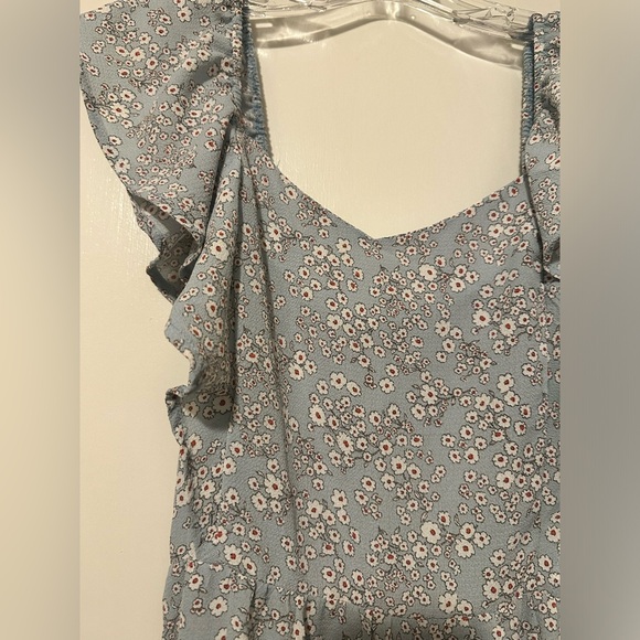 Monteau blue floral short sleeveless dress size S - Picture 2 of 7